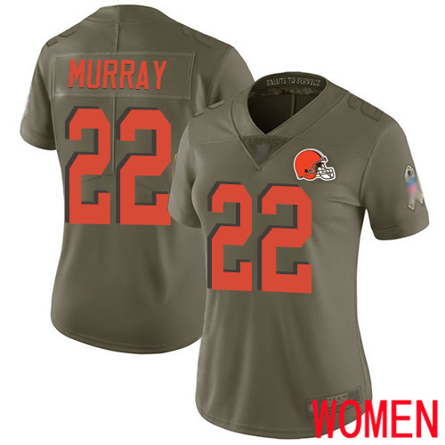 Cleveland Browns Eric Murray Women Olive Limited Jersey #22 NFL Football 2017 Salute To Service